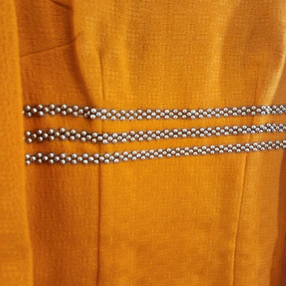 Orange Mod Style Peacoat with Matching Dress Vtg Handmade Womens Extra Small - Picture 11 of 16